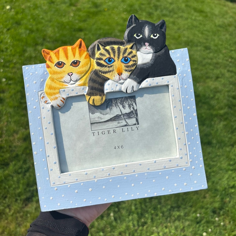 Tiger Lily 4X6 Painted Wood Cat Picture Frame